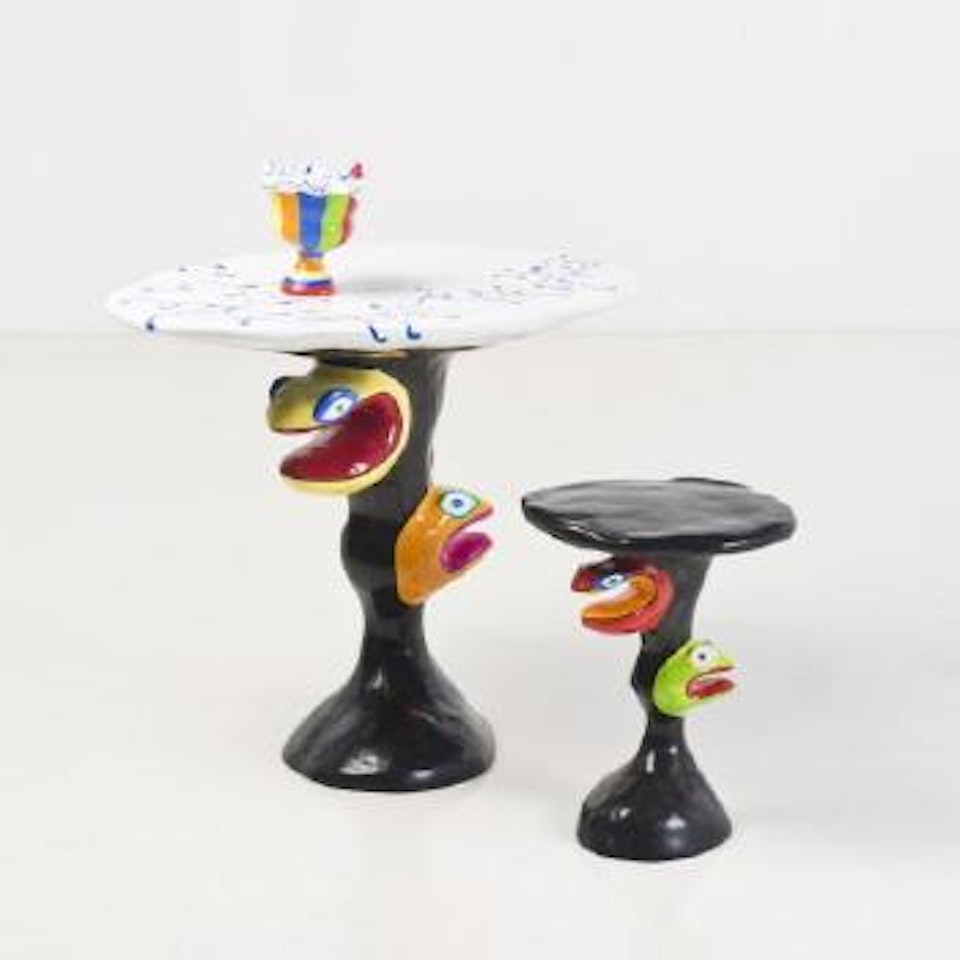Serpent, Table, tabouret et vase by Niki de Saint Phalle