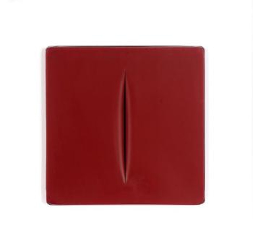 Concetto spaziale (rosso) by Lucio Fontana