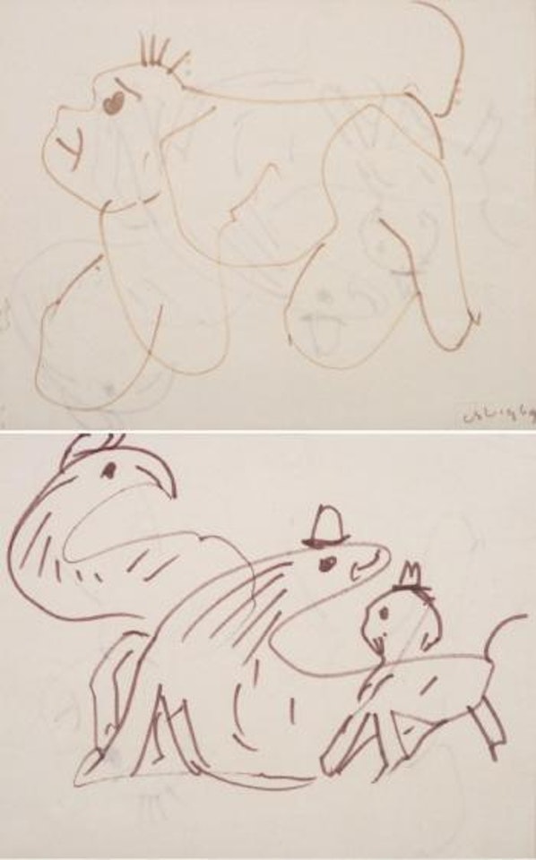 Caricature study of a dog by Laurence Stephen Lowry