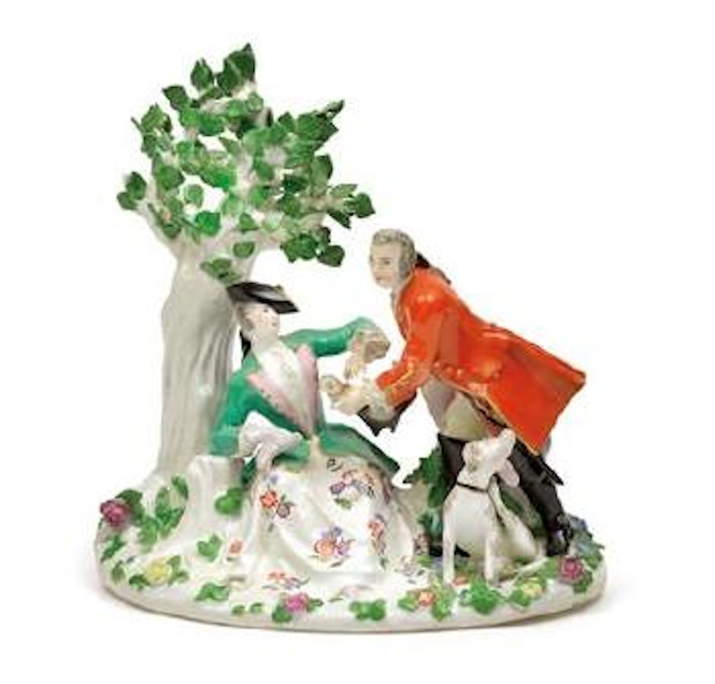 A pair of lovers by a tree by Johann Joachim Kändler