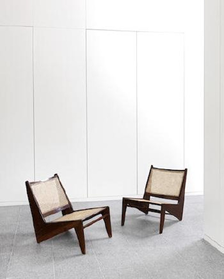 A Pair of PJ-SI-59-A Low Easy Chairs, circa 1955 by Pierre Jeanneret