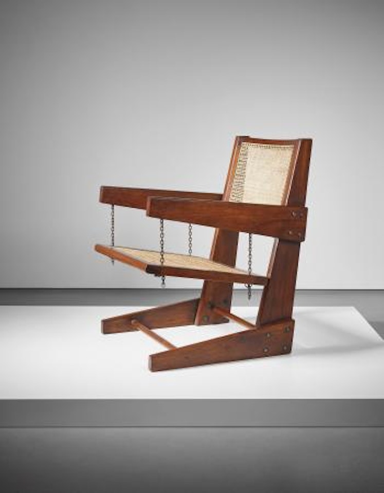 Rare 'Swinging seat' armchair, model no. PJ-SI-07-B by Pierre Jeanneret