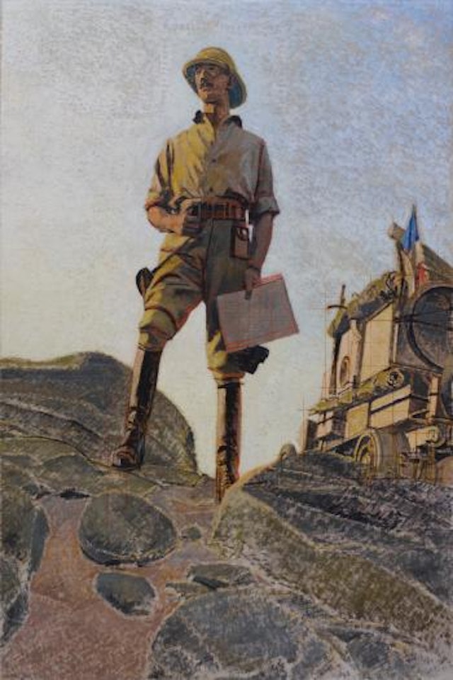 George-marie Haardt Devant Son Autochenille 'Le Scarabée D'or' by Bernard Boutet de Monvel