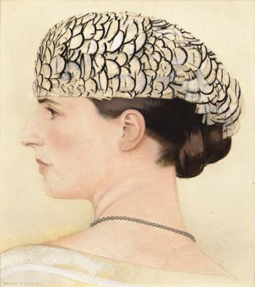 Profil De Delfina Boutet De Monvel Coiffée D'une Toque De Jeanne Lanvin by Bernard Boutet de Monvel