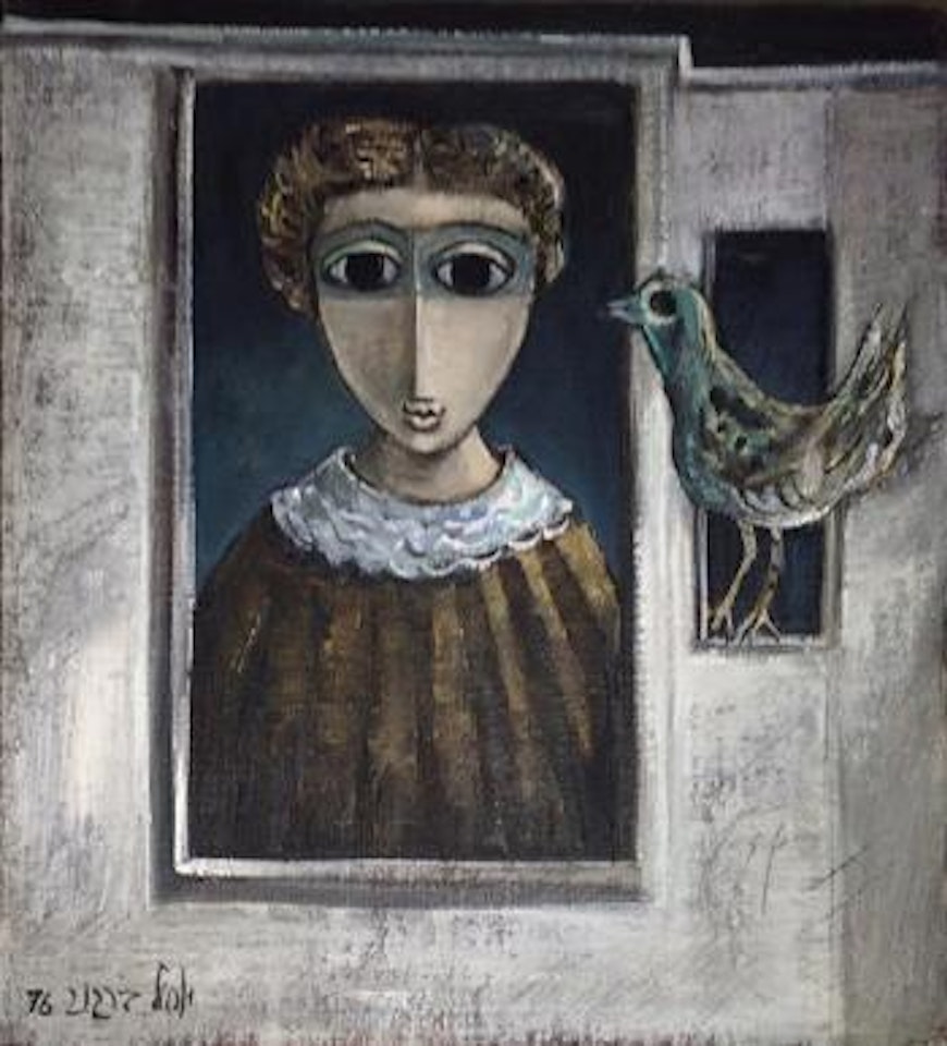 Girl and little bird by Yosl Bergner