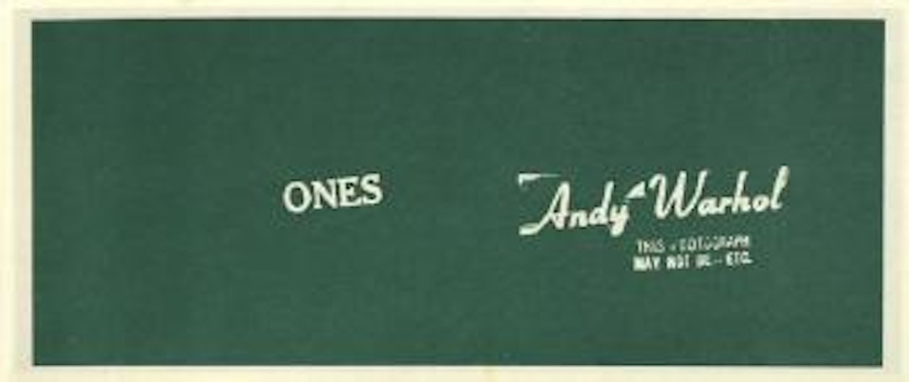 Ones (Art cash) by Andy Warhol