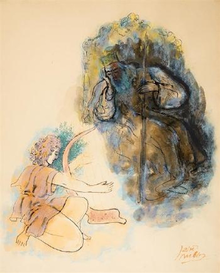 David and Saul by Reuven Rubin