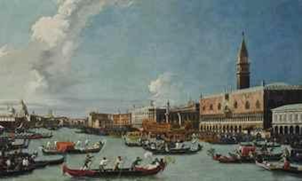 The Bucintoro returning to the Molo on Ascension Day by Canaletto
