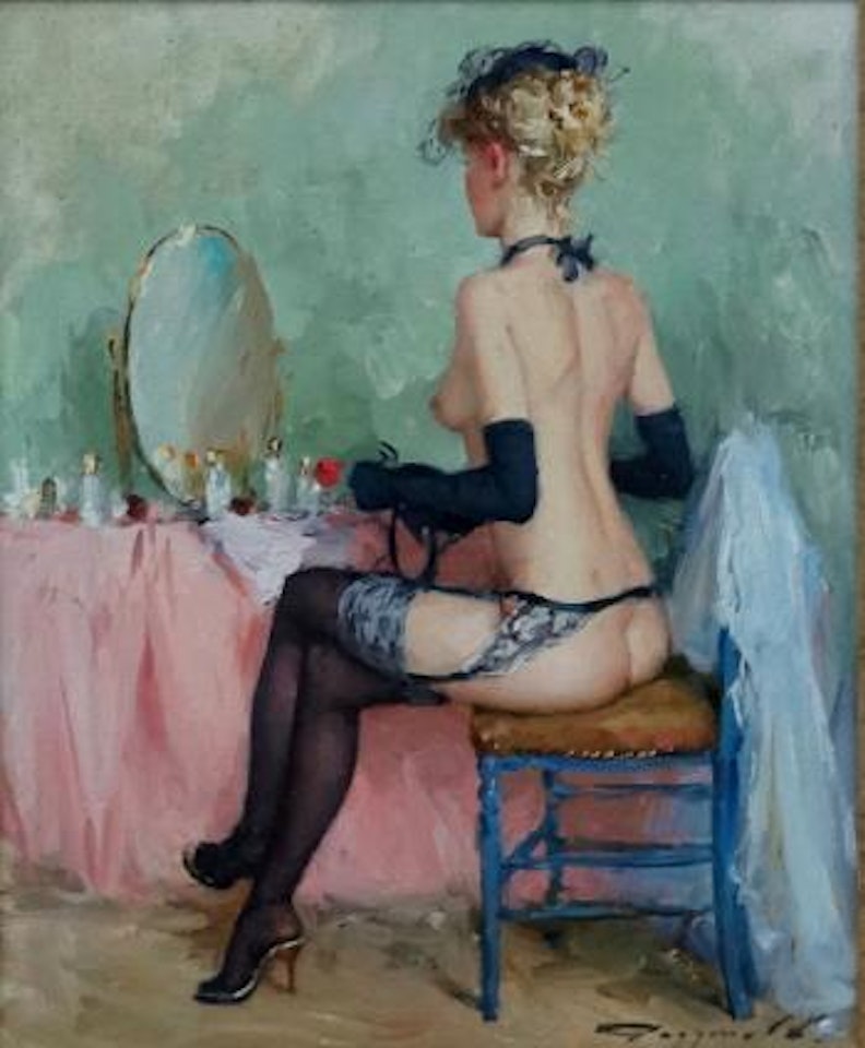 Sat before a mirror by Constantin Razoumov