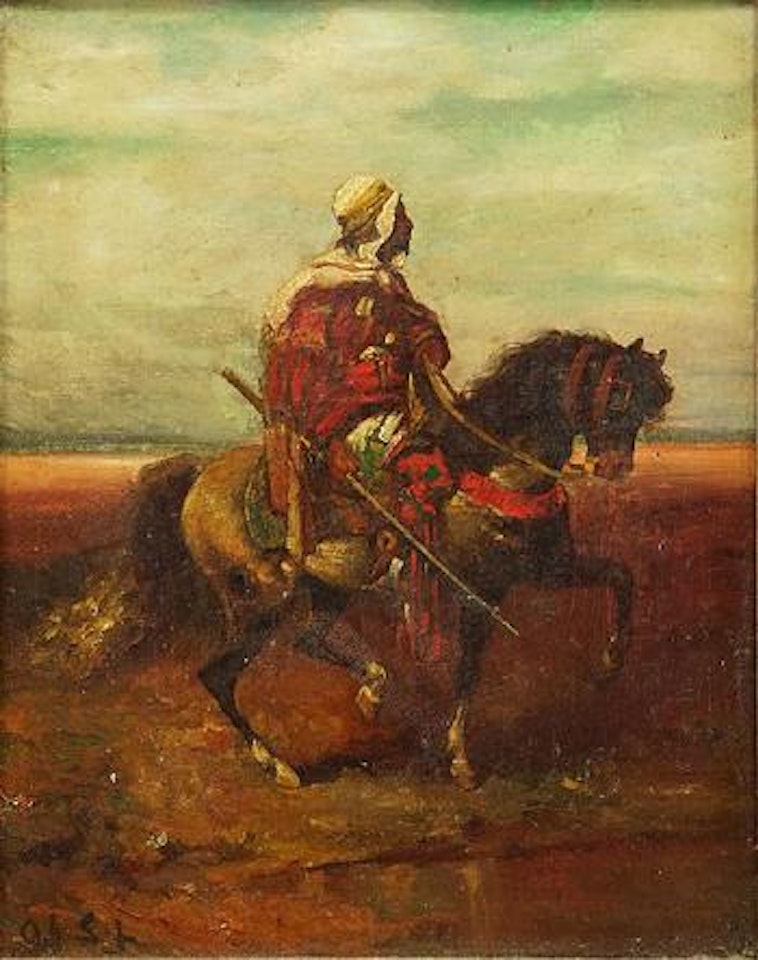 Arab on horseback by Adolf Schreyer