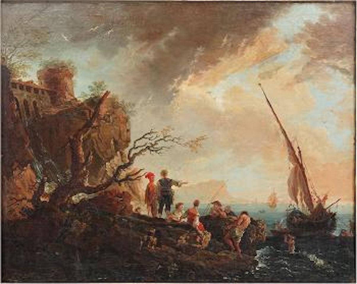 The rocky shoreline by Claude Joseph Vernet
