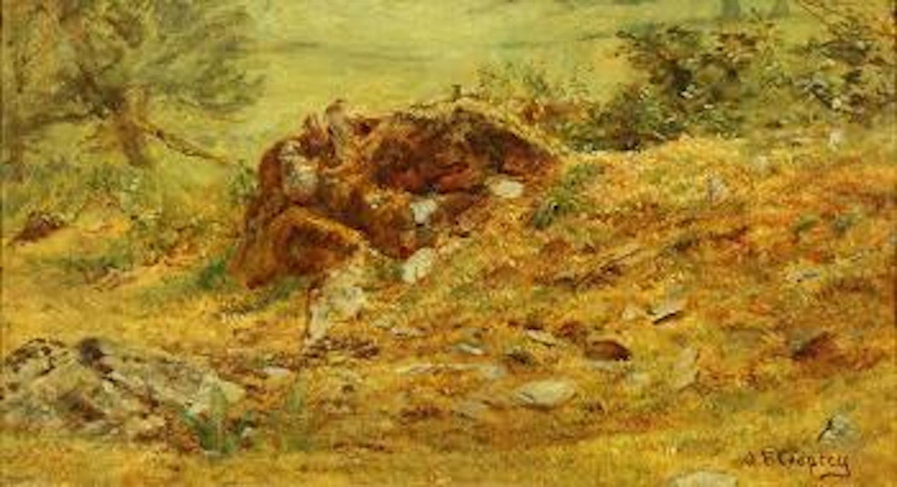 Woodland stump by Jasper Francis Cropsey