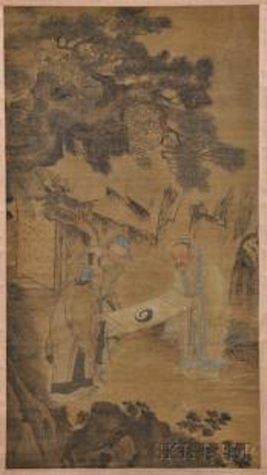 Hanging Scroll Depicting Three Hermit Scholars by Chinese School
