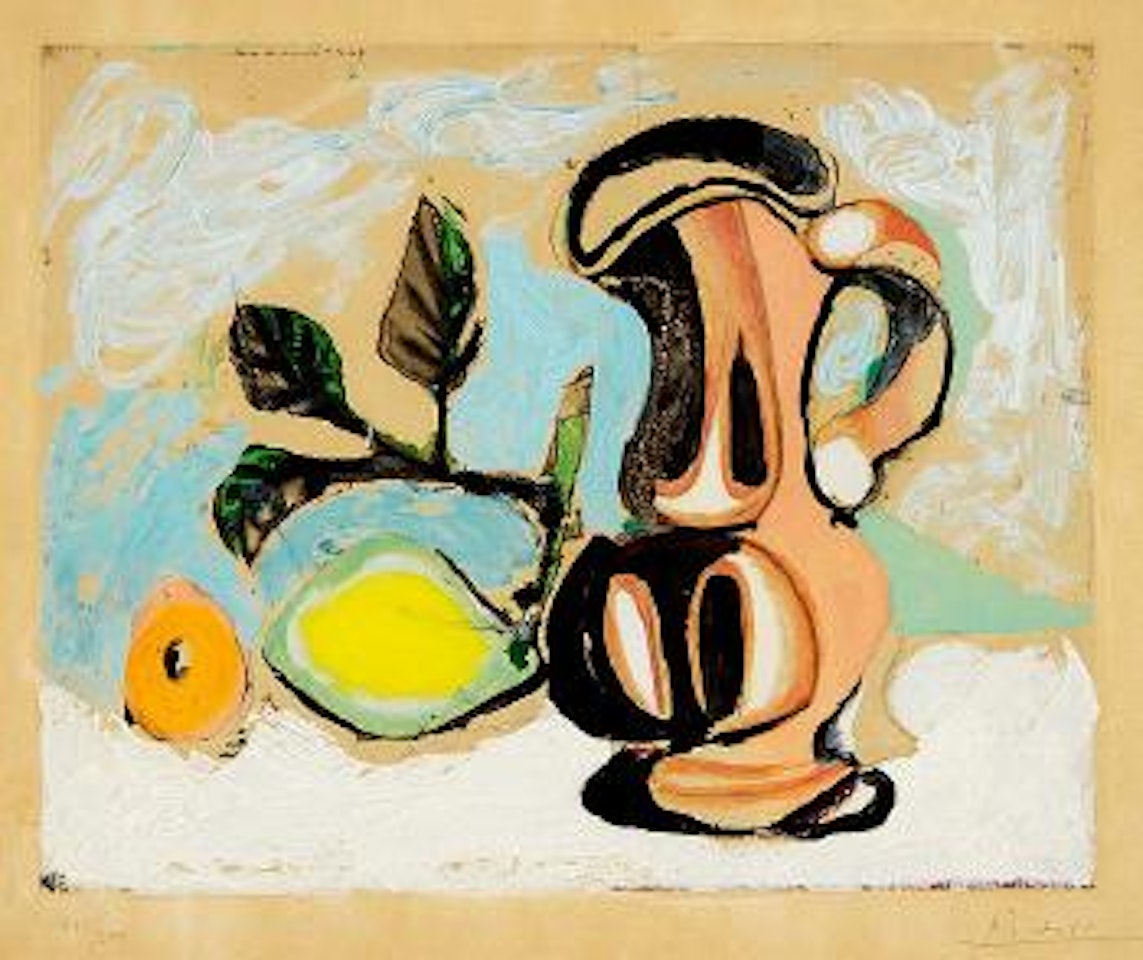 Nature morte au Citron et un Pichet rouge by Pablo Picasso