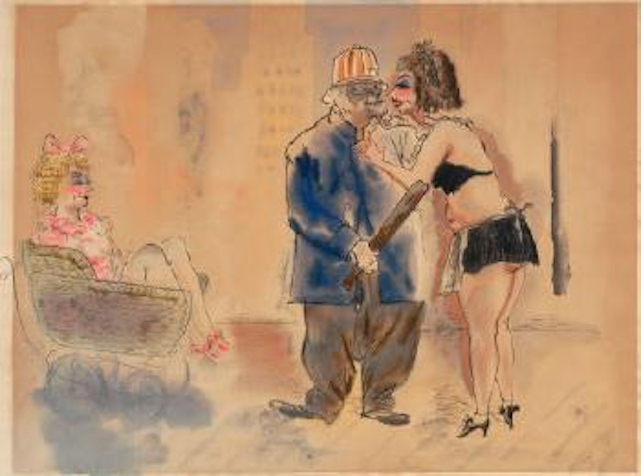 Untitled (Policeman and Prostitutes) by George Grosz