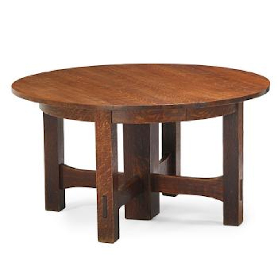 Five-leg Dining Table by Gustav Stickley