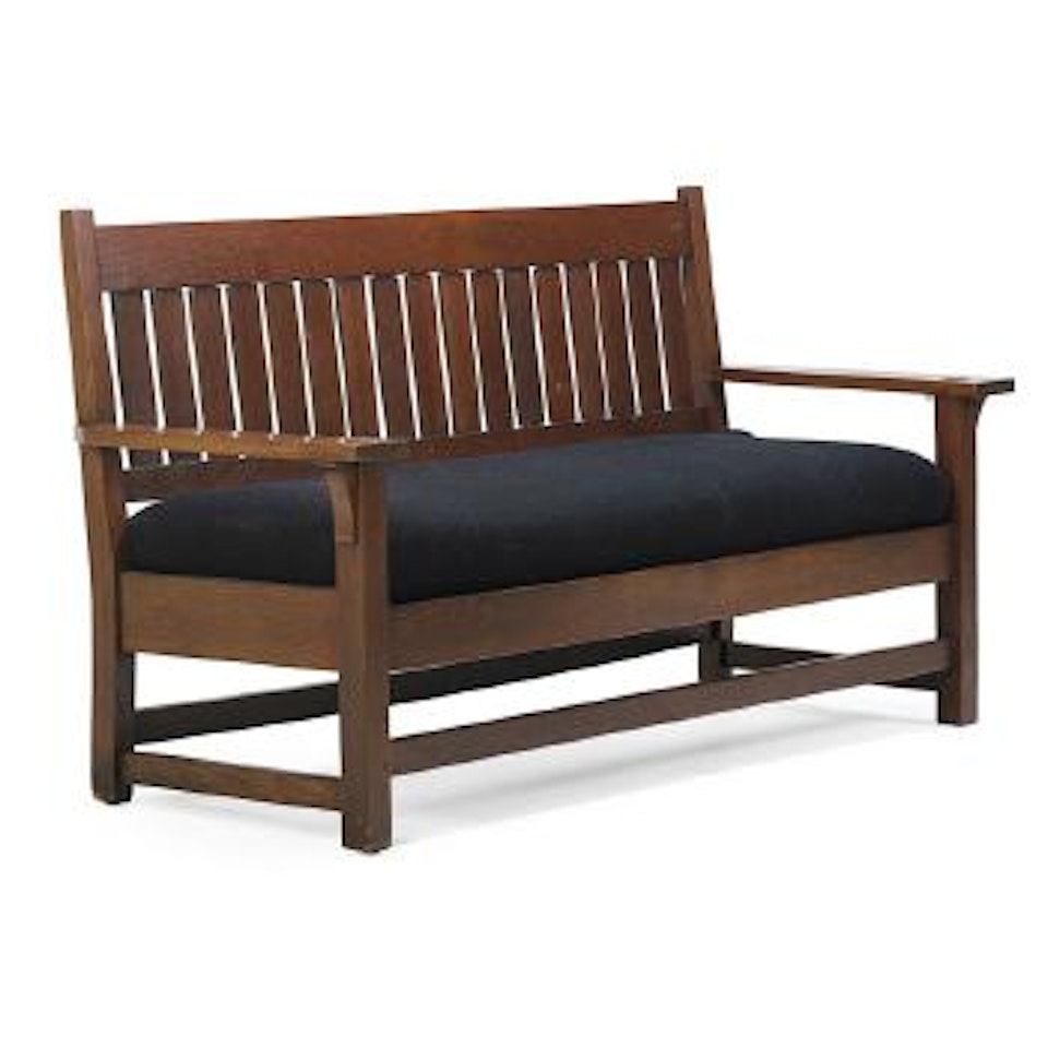 Drop Arm Settle by Gustav Stickley