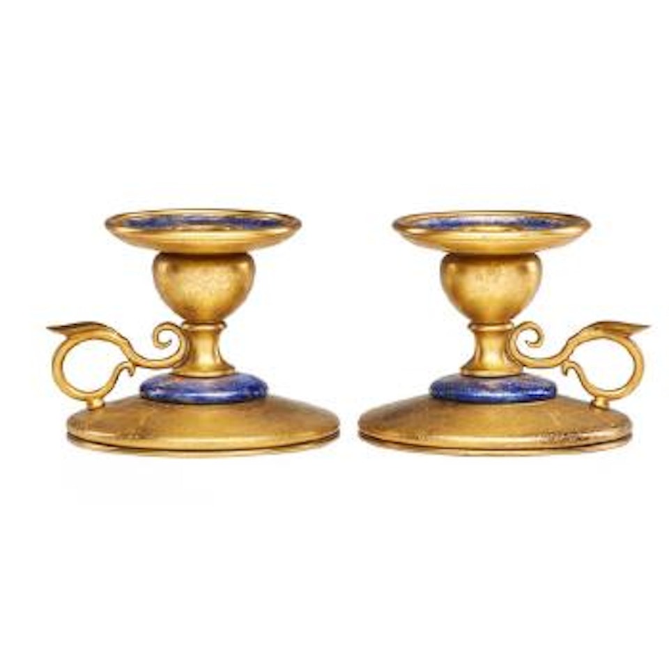 Pair of Low Candlesticks by Tiffany Studios