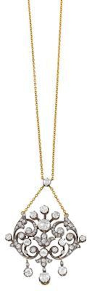 An old-cut diamond necklace by Unknown Jewelry Maker