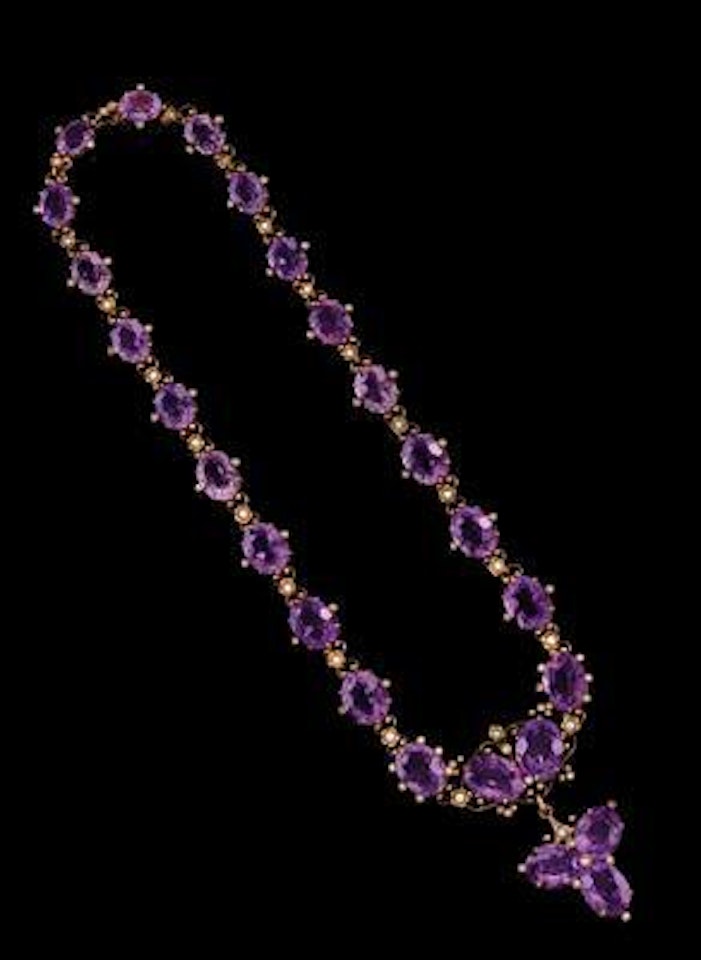 An amethyst necklace, total weight c. 75 ct by Unknown Jewelry Maker