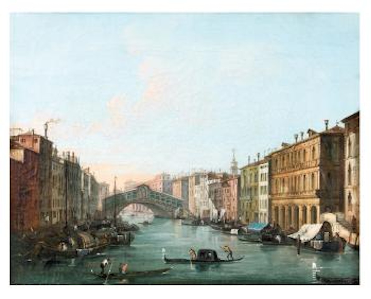 Venise, vue du grand canal avec le Rialto by Giuseppe Bernardino Bison