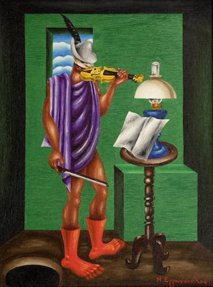 Improvisateur s' exerçant au rôle d' Orphée by Nikos Engonopoulos