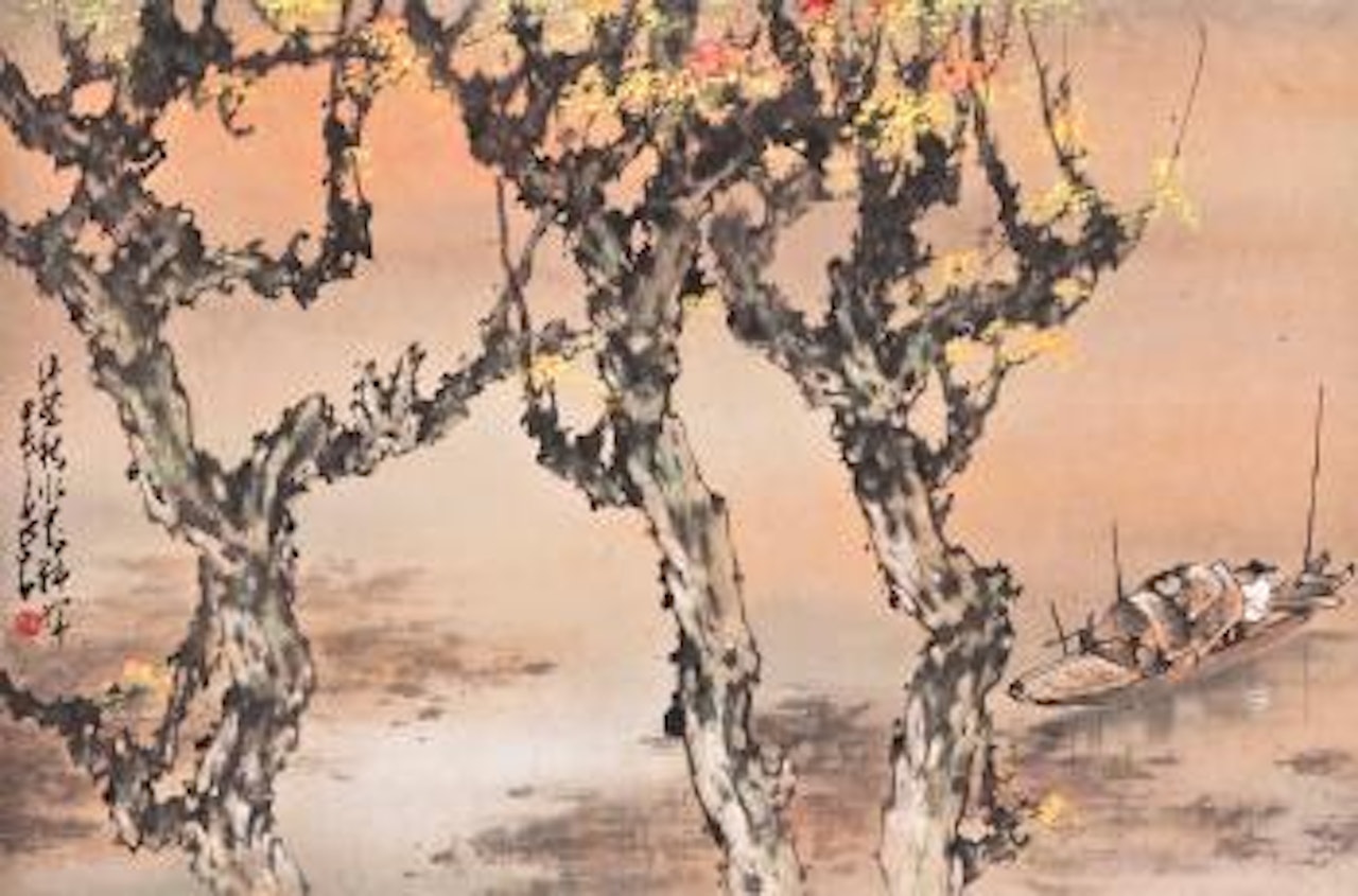 Autumn Shore at Sunset by Zhao Shao'ang