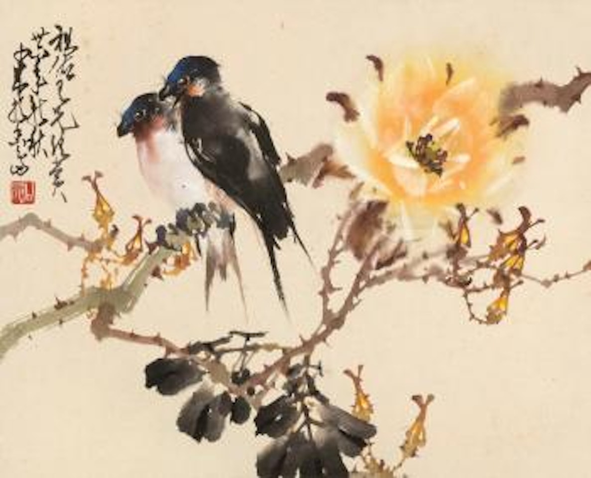 Perching by the Roses by Zhao Shao'ang