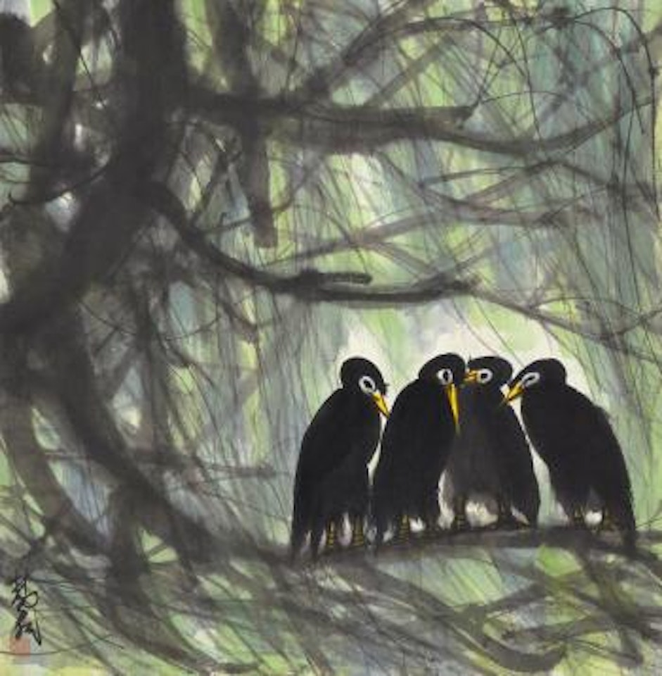 Birds on the Willow Branches by Lin Fengmian