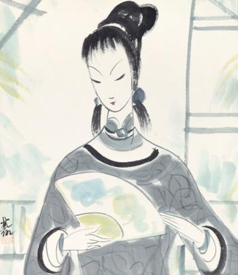 Lady with a Fan by Lin Fengmian