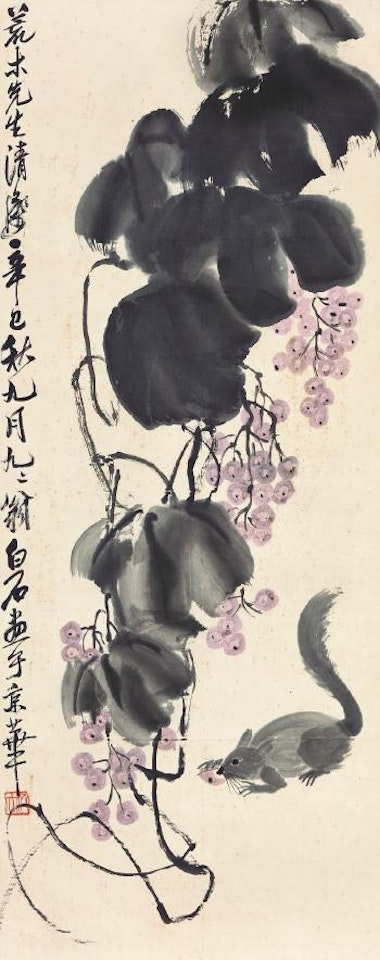 Squirrels and Grapes by Qi Baishi