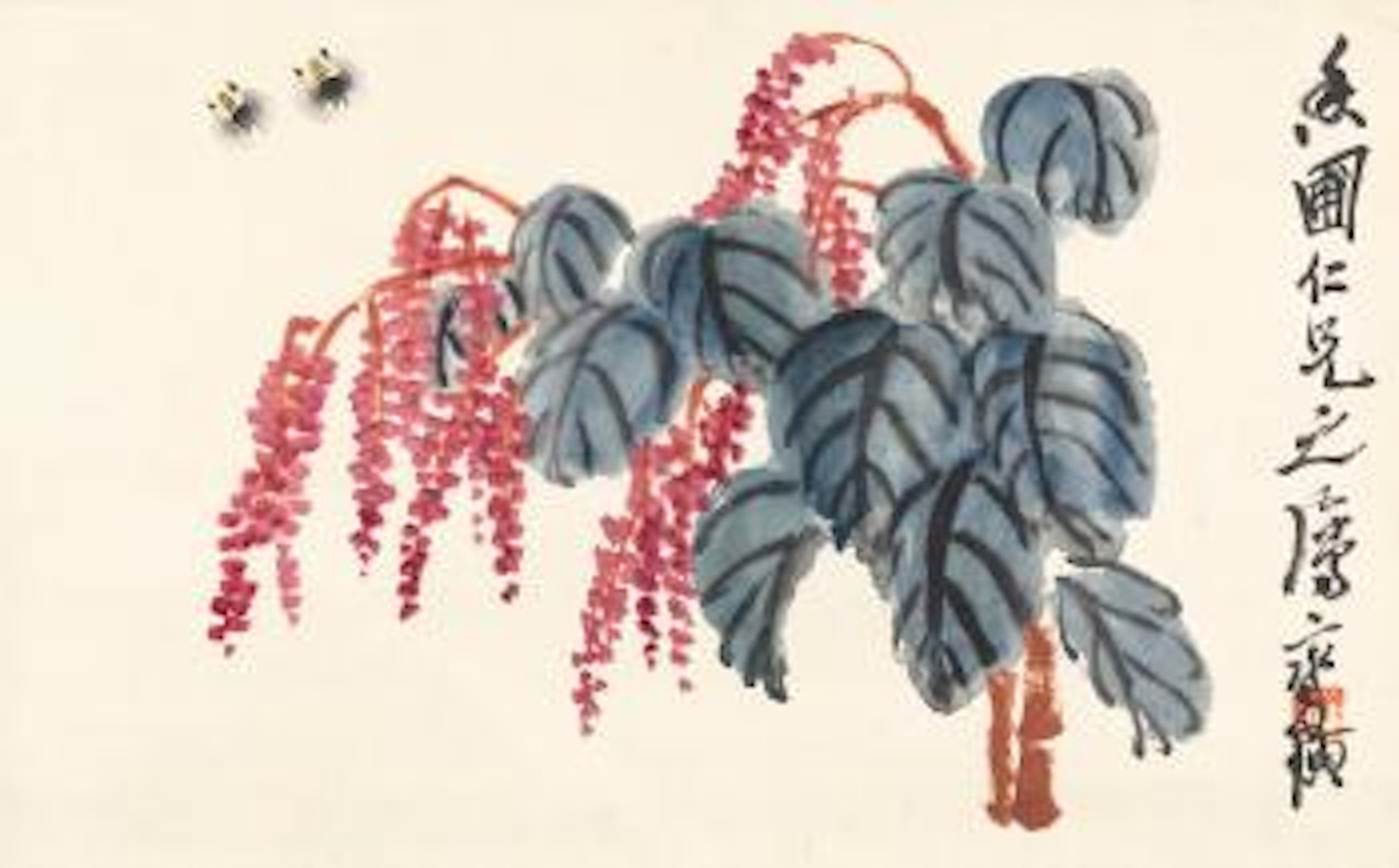 Bees by Knotweed by Qi Baishi