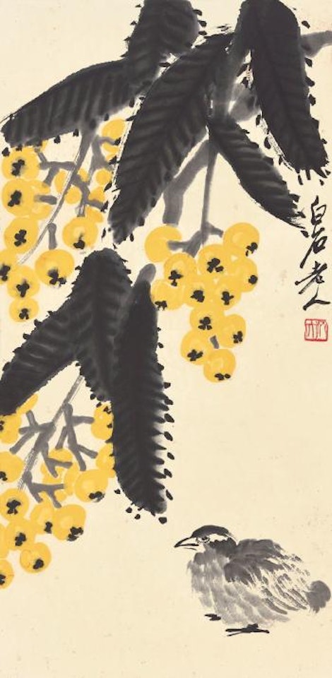 Loquats and Quails by Qi Baishi