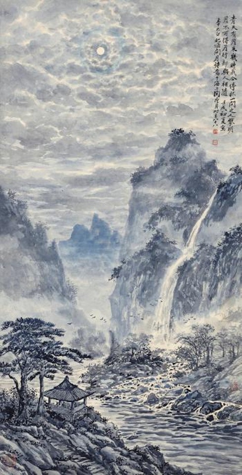 Solitary Pavilion in the Moonlight by Lengyue Tao
