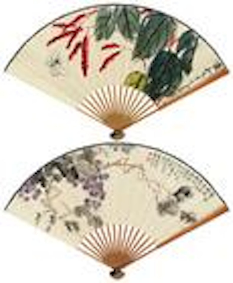 Polygonum and Butterfly, Grape by Qi Baishi by Qi Baishi