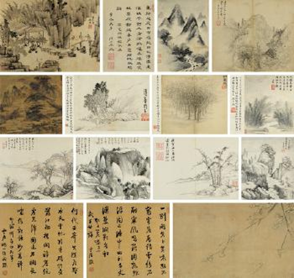 Landscapes and flowers by Chinese School