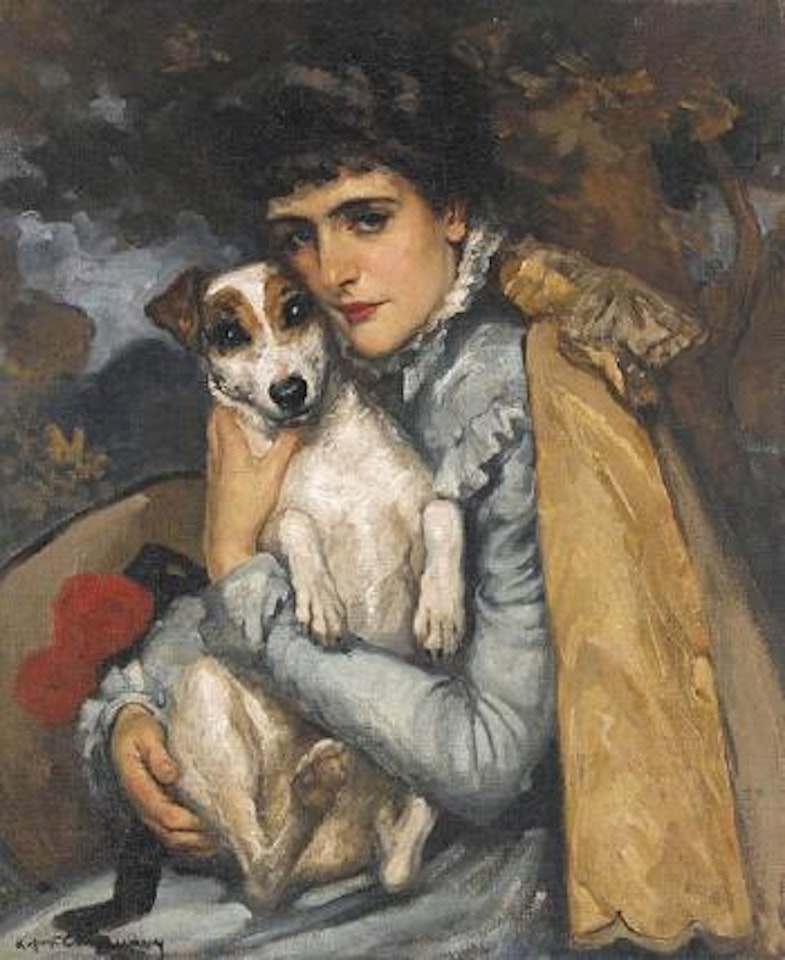 Jeanne with her Terrier by Rupert Charles Wulsten Bunny