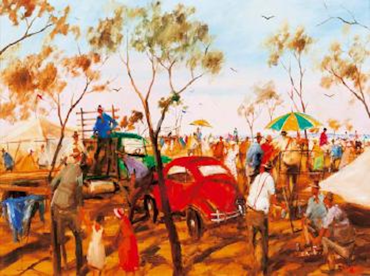 At the Thargominda Picnic Races, Western Queensland by Hugh Sawrey