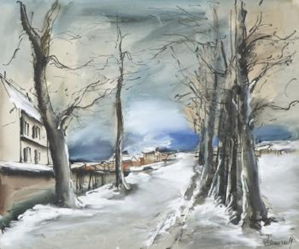 Route de village enneigée by Maurice de Vlaminck