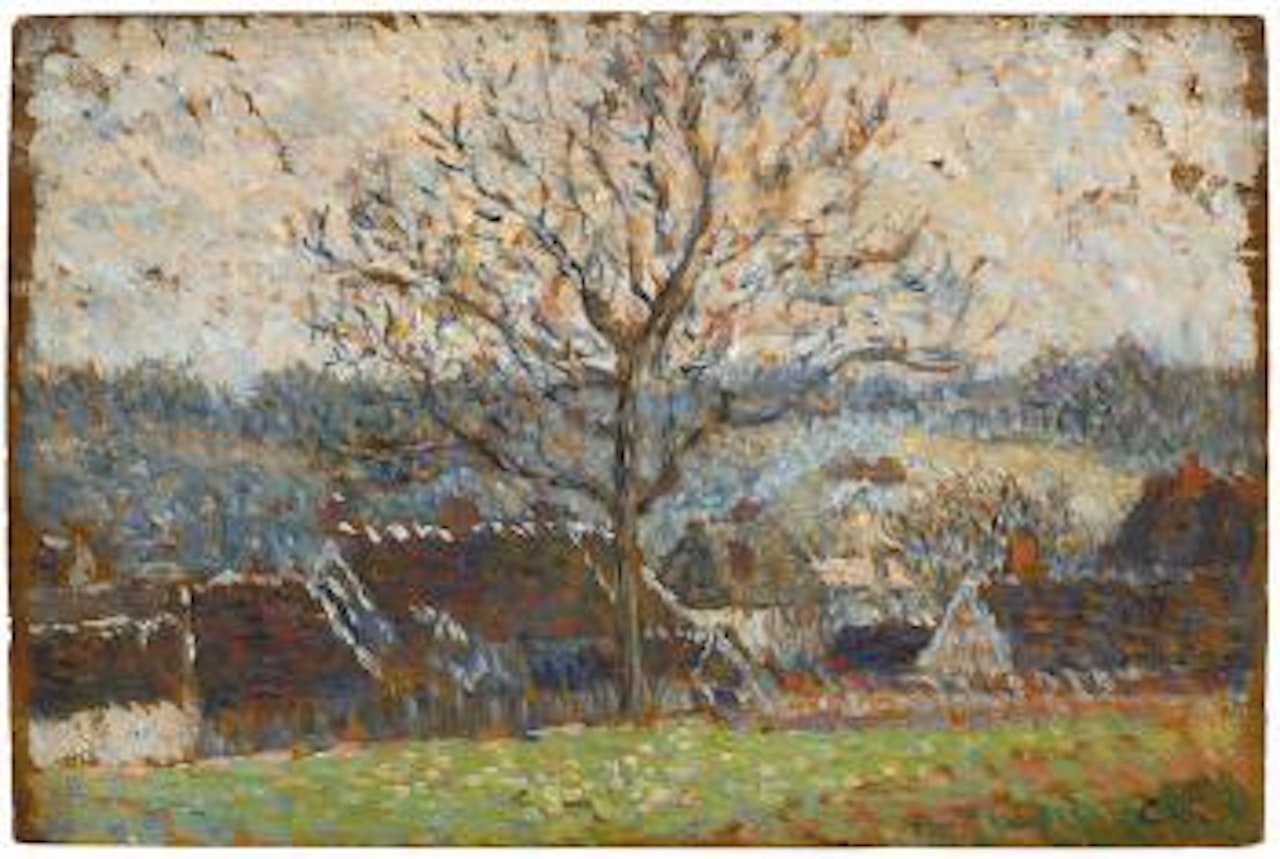 Paysage avec maisons, environs d'Éragny by Camille Pissarro