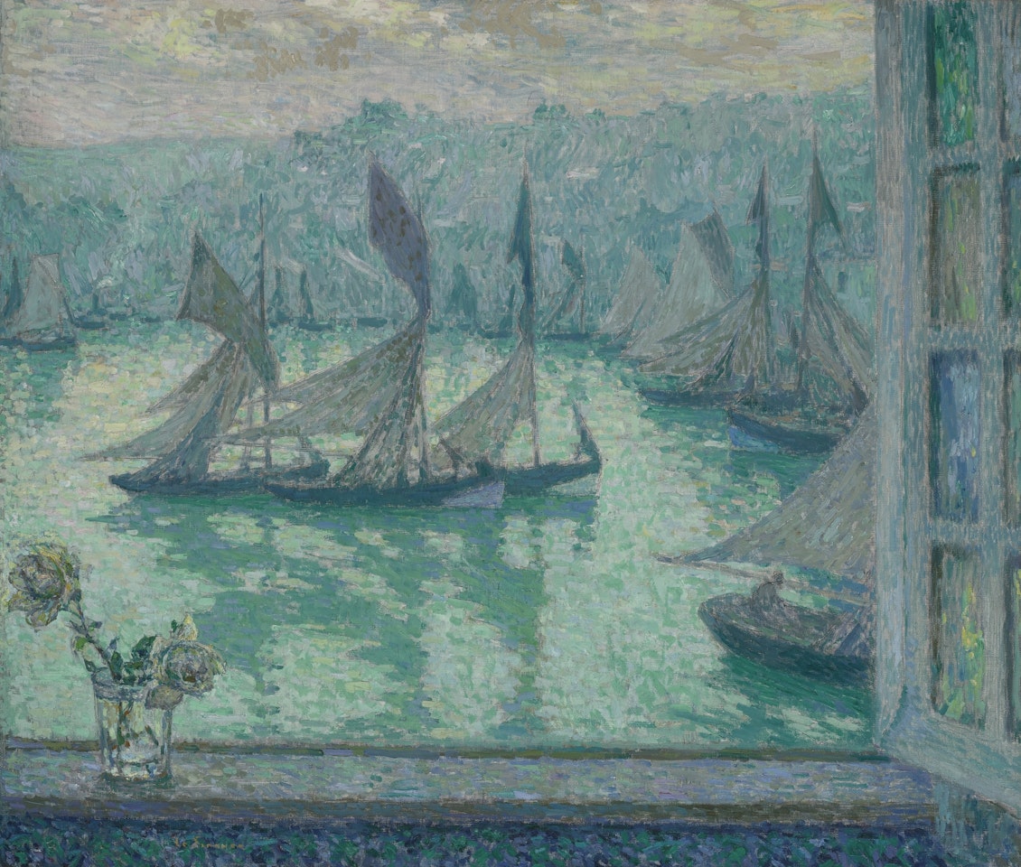 FENÊTRE SUR LE PORT, HONFLEUR  by Henri Le Sidaner