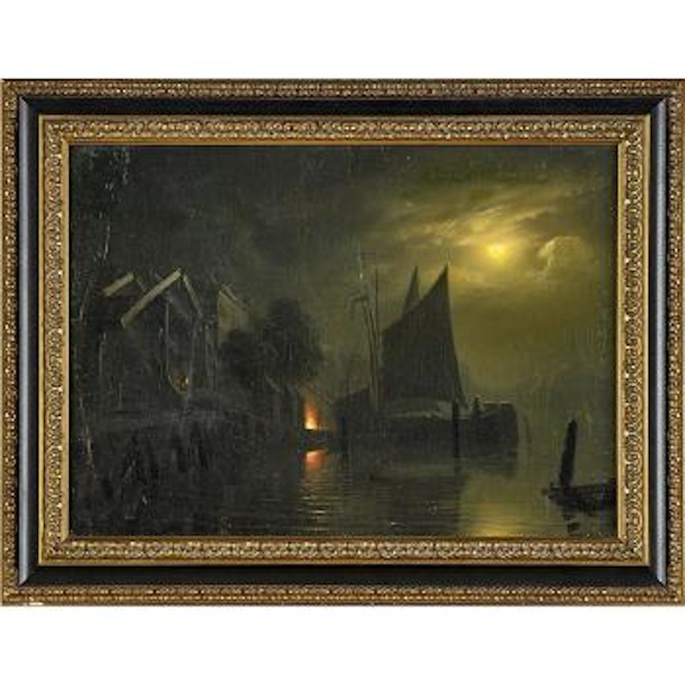Untitled (Night Boating Scene) by Petrus van Schendel