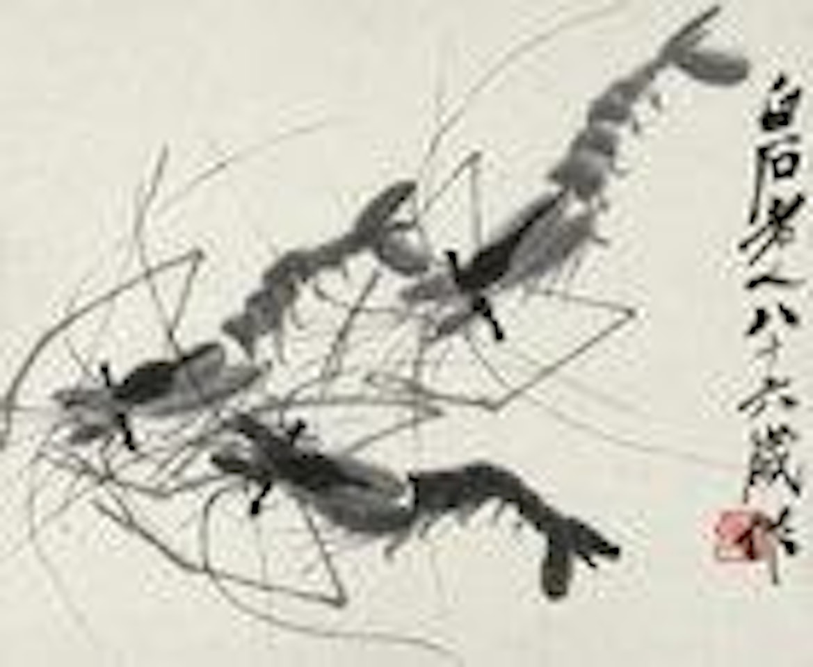 Three Shrimps by Qi Baishi