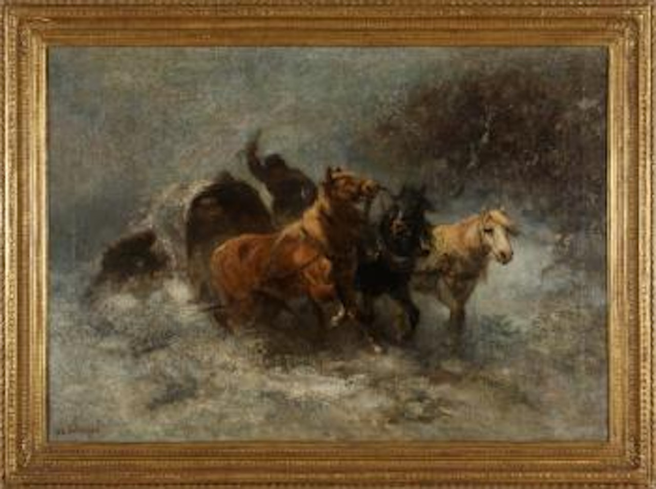 Troika im Schnee by Adolf Schreyer