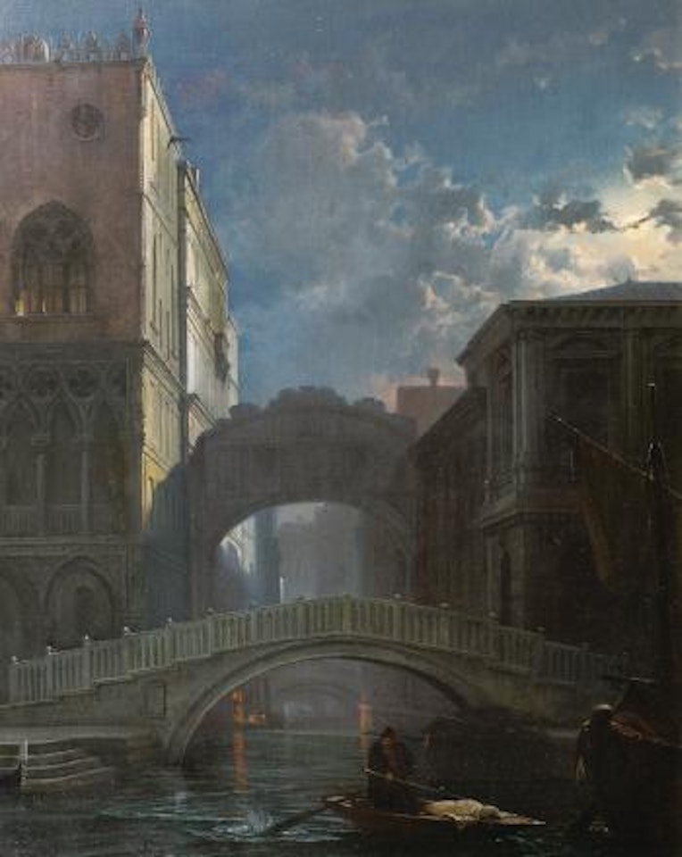 Le Pont des Soupirs au clair de lune, Venise by Friedrich Nerly