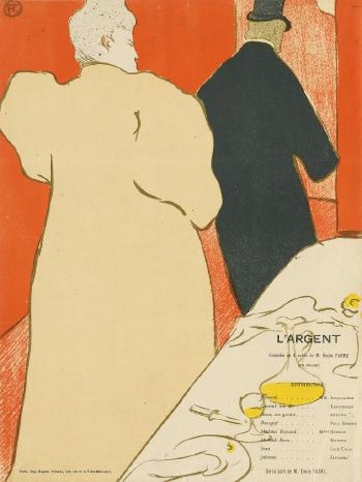 Une Monsieur et une Dame, Programme pour l'Argent by Henri de Toulouse-Lautrec