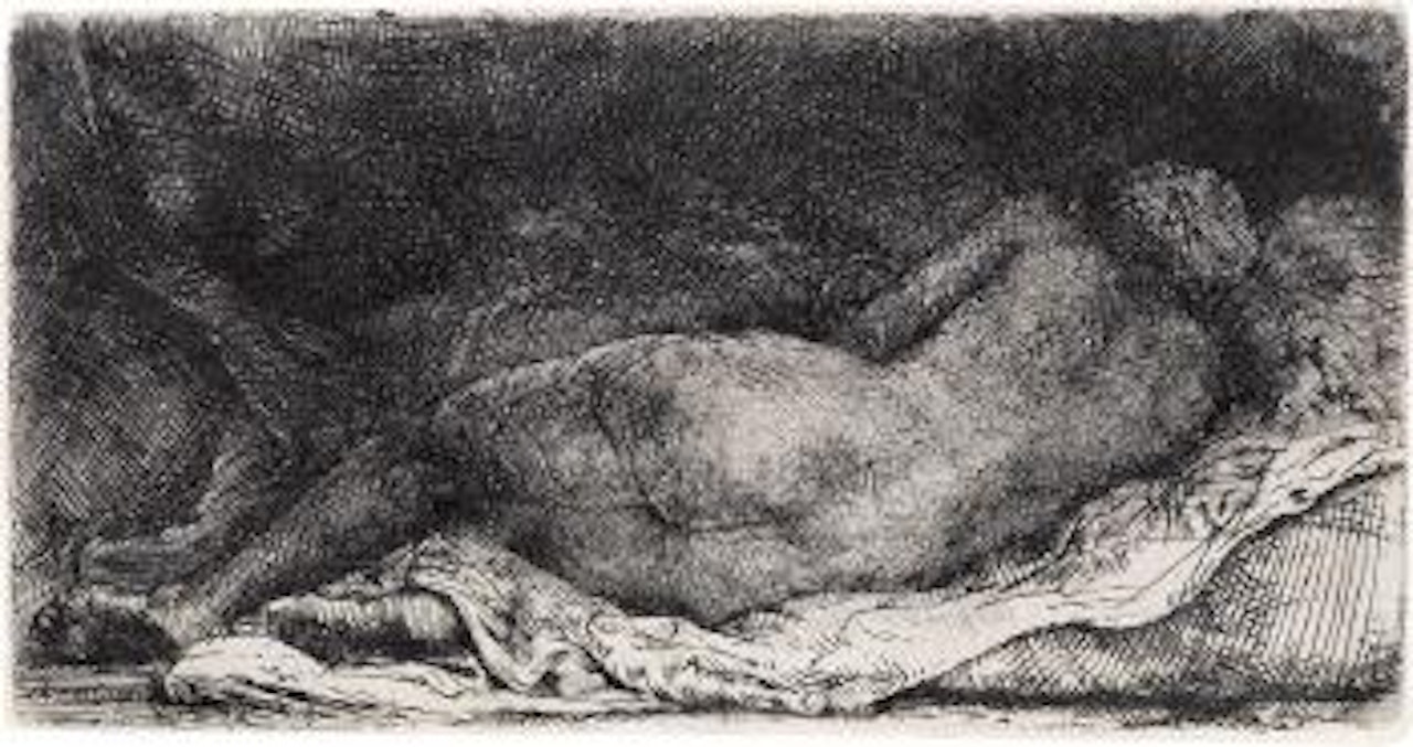 Negress Lying Down by Attributed to Rembrandt Harmensz van Rijn
