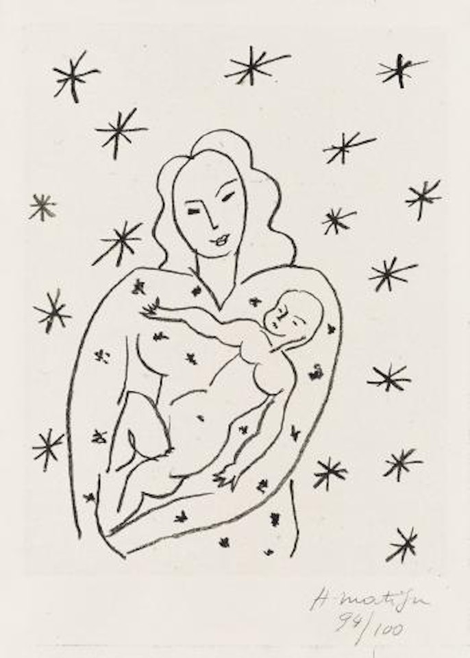 Vierge et Enfant sur fond étoilé by Henri Matisse