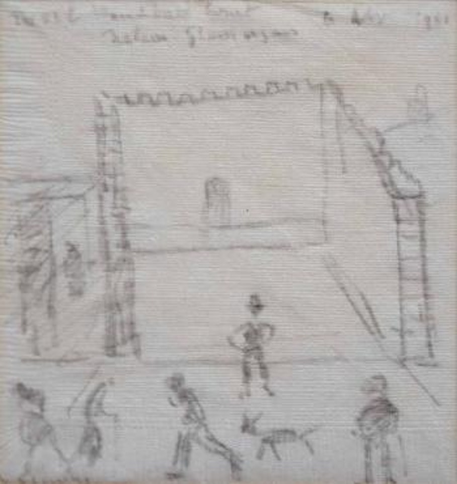 The Old Handball Court, Nelson, Glamorgan by Laurence Stephen Lowry