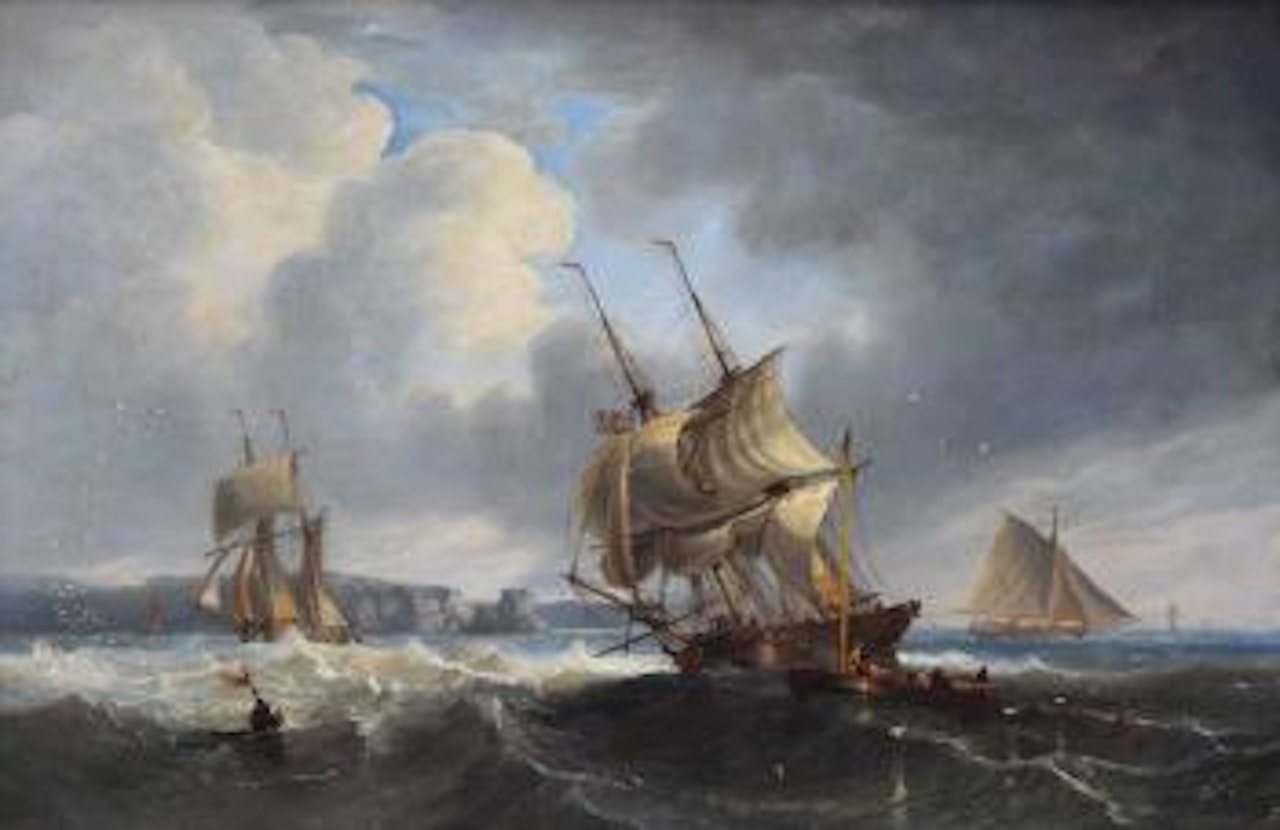 Maritime scene with various shipping by John Wilson Carmichael